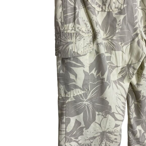 Caribbean Joe Cargo Pants Womens 12P (31x20) Capri Cropped Cotton Floral Beach - Picture 8 of 11
